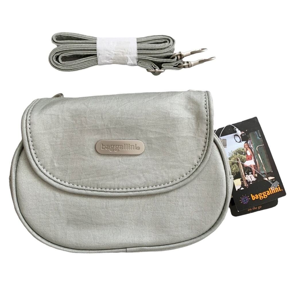 Baggallini Grey On The Go Crossbody Waist Mini Bag NWT